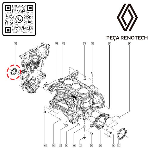 RN 135100-S 135100369R RETENTOR DA POLIA DO VIRAB. MOT 1.0 12V B4D LOG II SAN II KWID 52x38x6-D